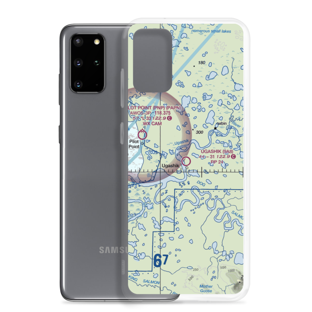 Ugashik Airport (9A8) VFR Sectional Samsung Case Samsung Galaxy S20 Plus model shown