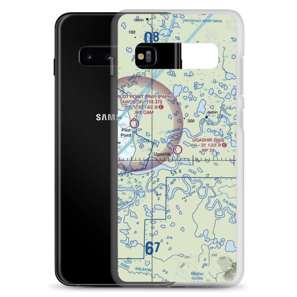 Ugashik Airport (9A8) VFR Sectional Samsung Case Samsung Galaxy S10+ model shown