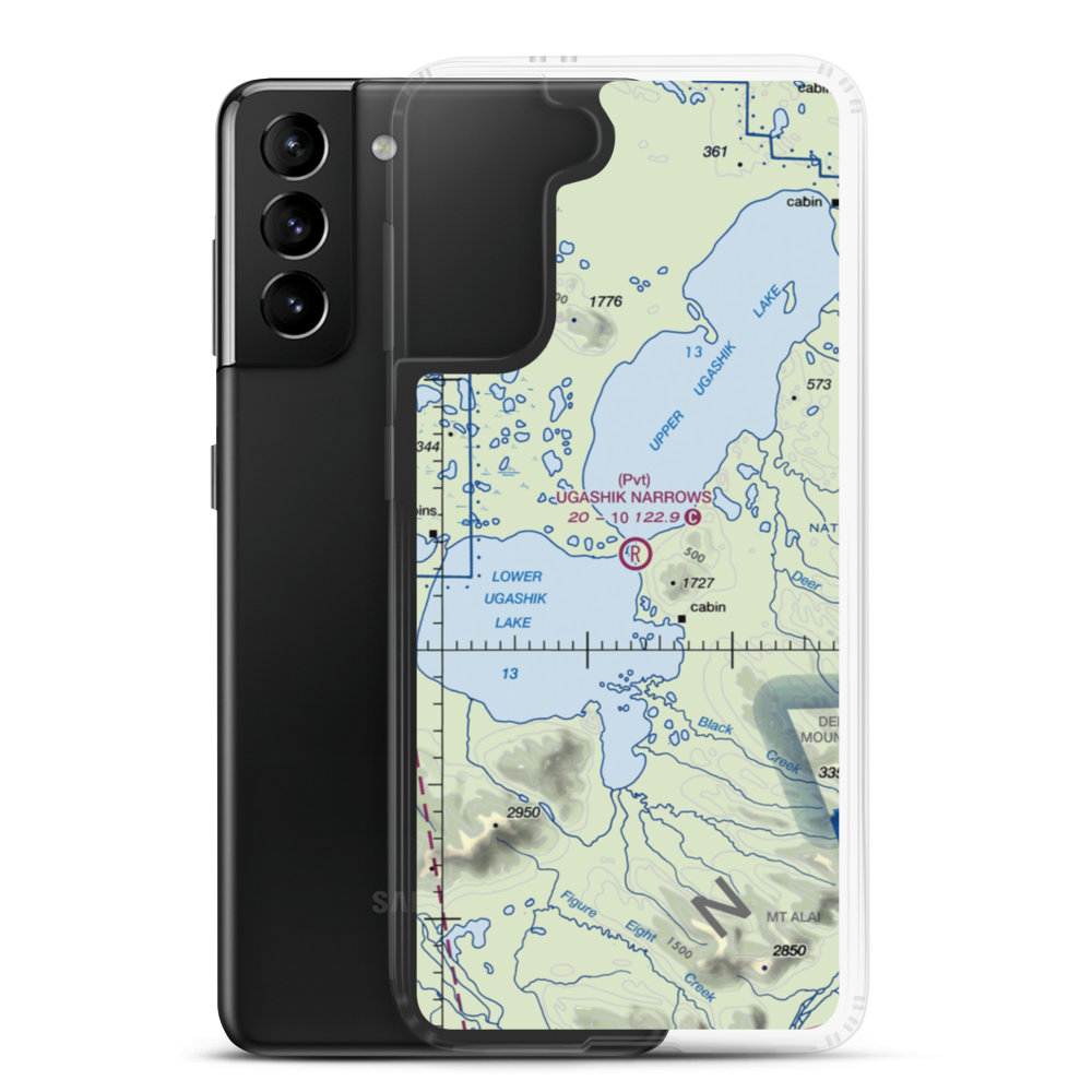 Ugashik Narrows Airport (AA05) VFR Sectional Samsung Case Samsung Galaxy S21 Plus model shown