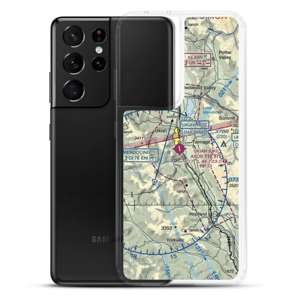 Ukiah Municipal Airport (UKI) VFR Sectional Samsung Case Samsung Galaxy S21 Ultra model shown