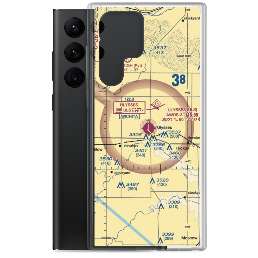 Ulysses Airport (ULS) VFR Sectional Samsung Case Samsung Galaxy S22 Ultra model shown