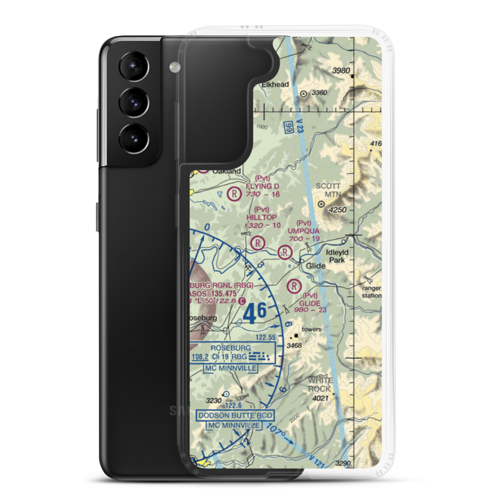 Umpqua Airport (58OR) VFR Sectional Samsung Case Samsung Galaxy S21 Plus model shown