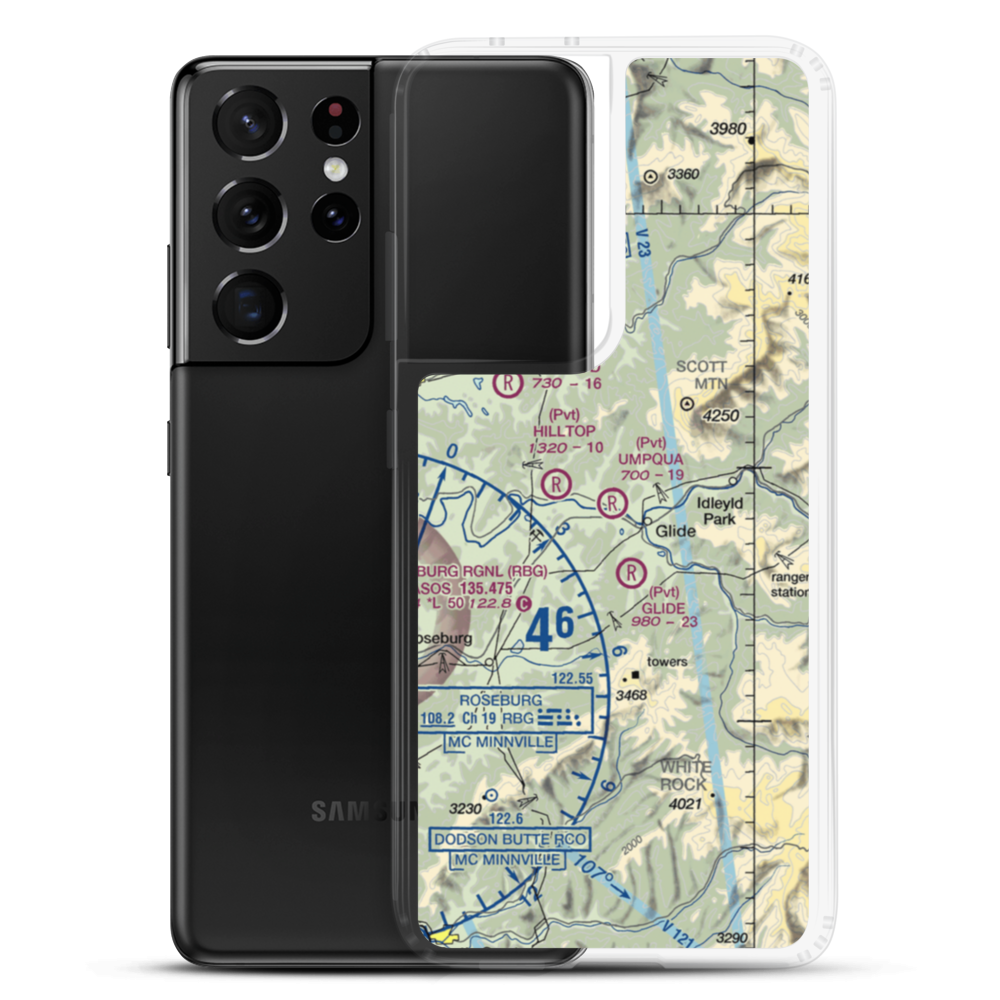 Umpqua Airport (58OR) VFR Sectional Samsung Case Samsung Galaxy S21 Ultra model shown