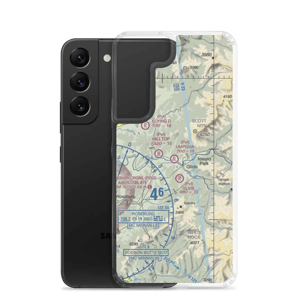 Umpqua Airport (58OR) VFR Sectional Samsung Case Samsung Galaxy S22 model shown
