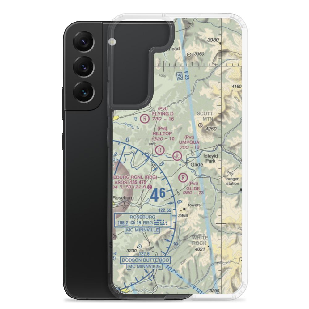 Umpqua Airport (58OR) VFR Sectional Samsung Case Samsung Galaxy S22 Plus model shown