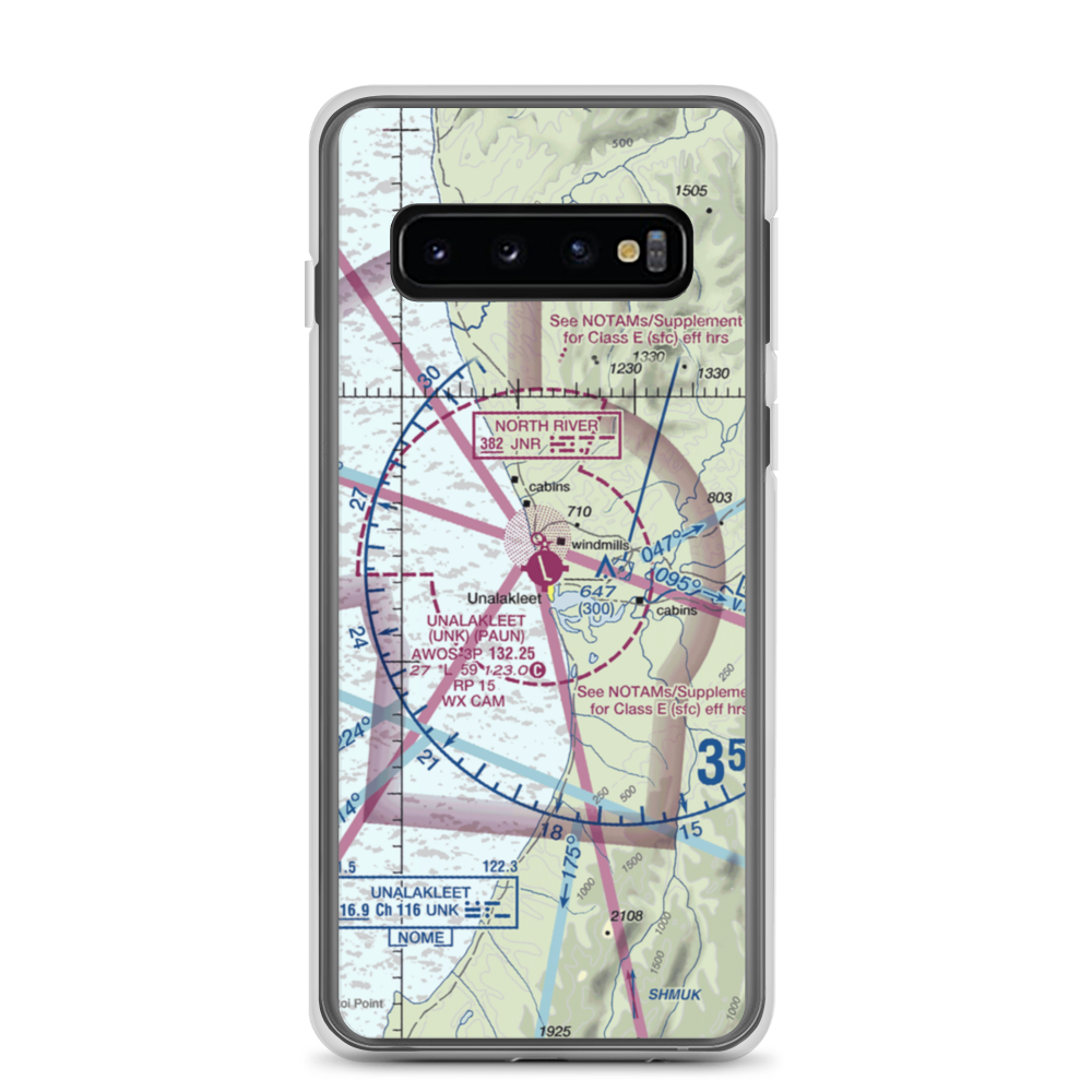 Unalakleet Airport (UNK) VFR Sectional Samsung Case Samsung Galaxy S10 model shown