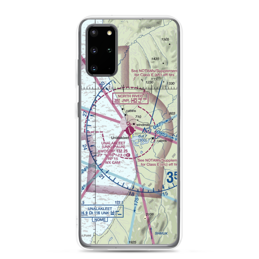 Unalakleet Airport (UNK) VFR Sectional Samsung Case Samsung Galaxy S20 Plus model shown