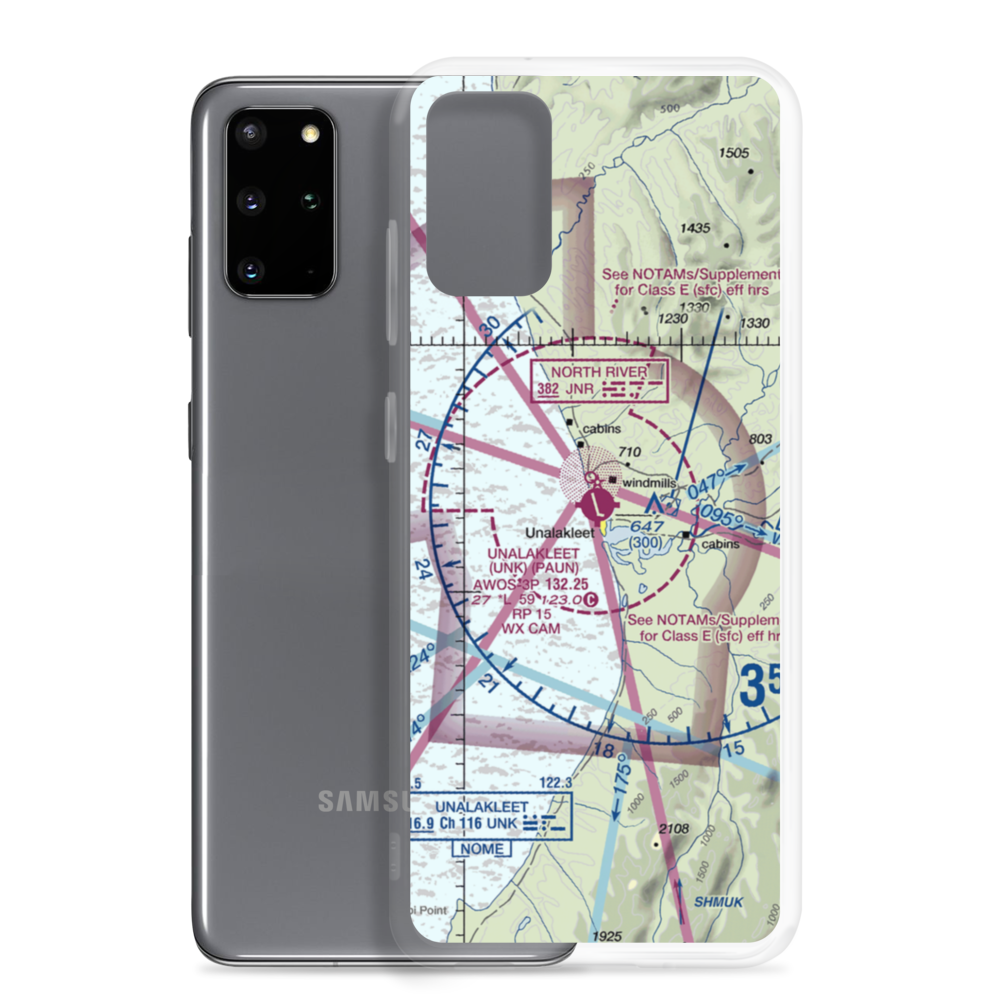 Unalakleet Airport (UNK) VFR Sectional Samsung Case Samsung Galaxy S20 Plus model shown