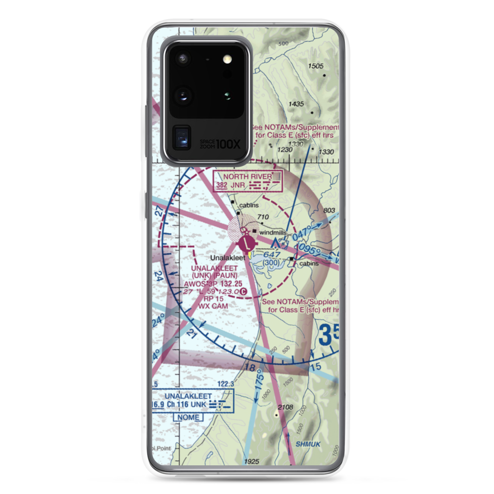 Unalakleet Airport (UNK) VFR Sectional Samsung Case Samsung Galaxy S20 Ultra model shown