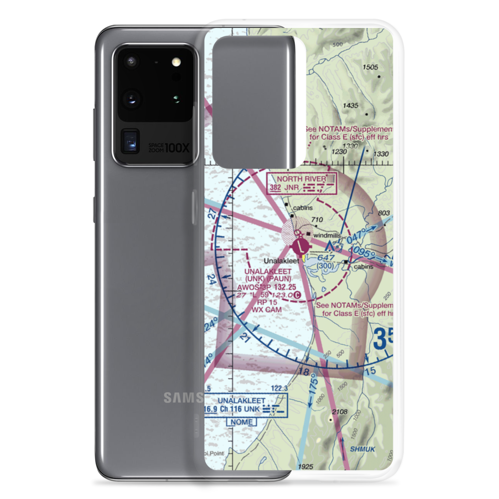 Unalakleet Airport (UNK) VFR Sectional Samsung Case Samsung Galaxy S20 Ultra model shown