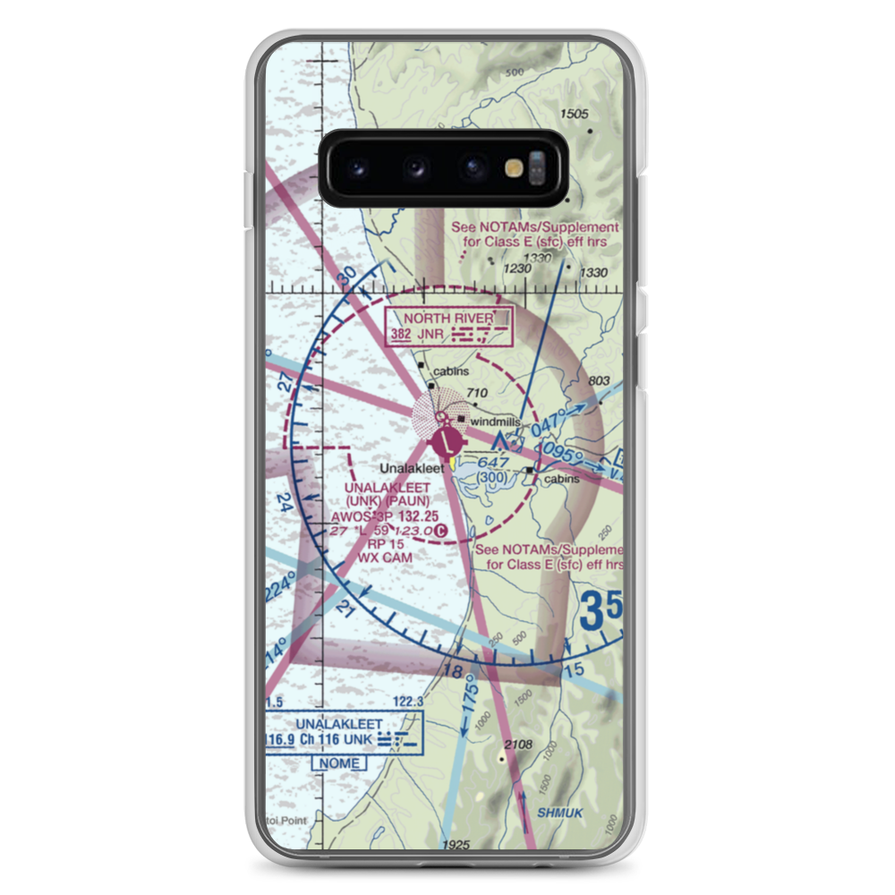 Unalakleet Airport (UNK) VFR Sectional Samsung Case Samsung Galaxy S10+ model shown