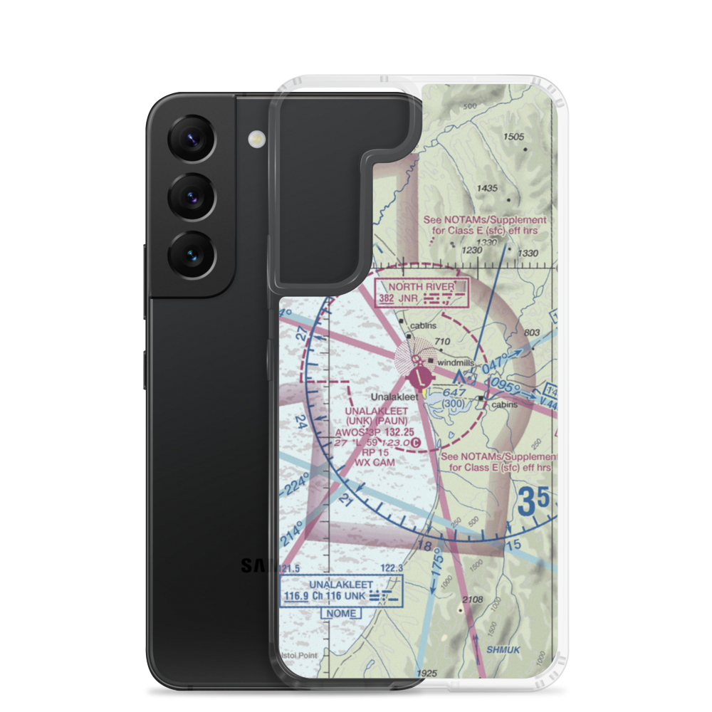 Unalakleet Airport (UNK) VFR Sectional Samsung Case Samsung Galaxy S22 model shown