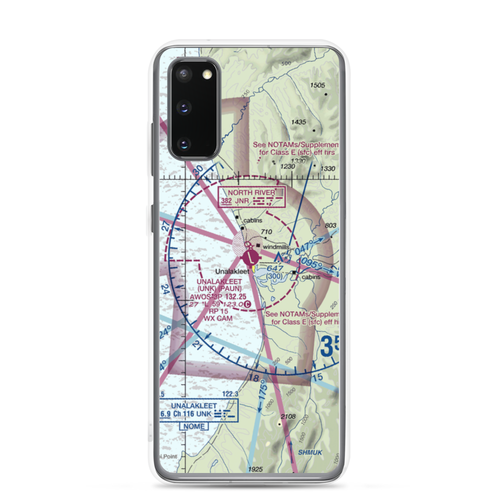 Unalakleet Airport (UNK) VFR Sectional Samsung Case Samsung Galaxy S20 model shown