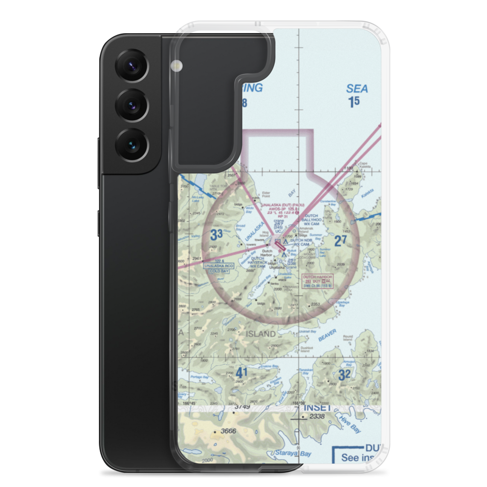 Unalaska Airport (DUT) VFR Sectional Samsung Case Samsung Galaxy S22 Plus model shown