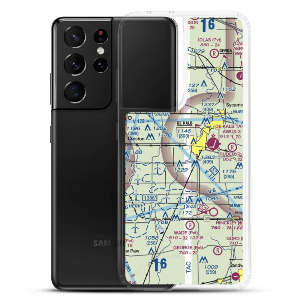 Uncle Chuck's Airport (IS80) VFR Sectional Samsung Case Samsung Galaxy S21 Ultra model shown