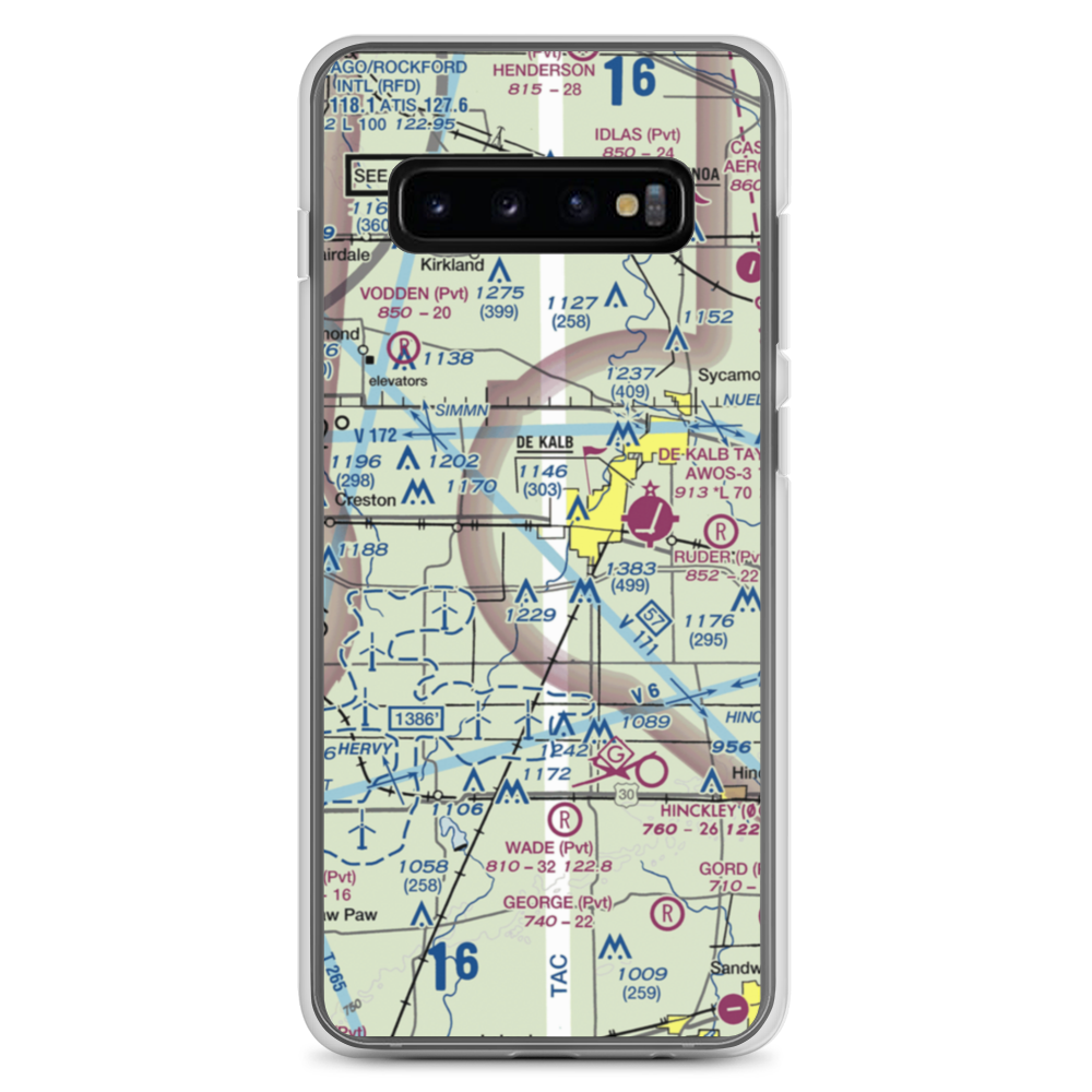 Uncle Chuck's Airport (IS80) VFR Sectional Samsung Case Samsung Galaxy S10+ model shown