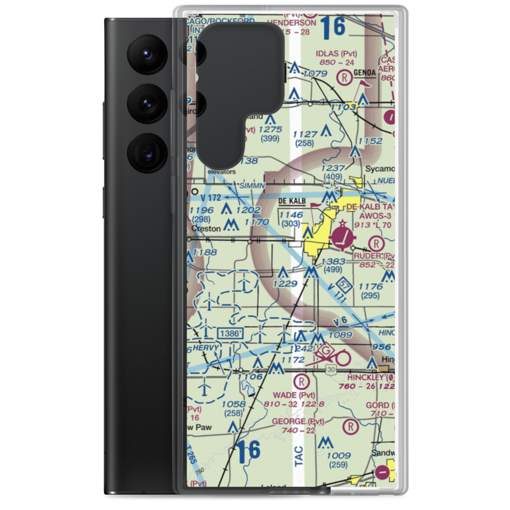 Uncle Chuck's Airport (IS80) VFR Sectional Samsung Case Samsung Galaxy S22 Ultra model shown