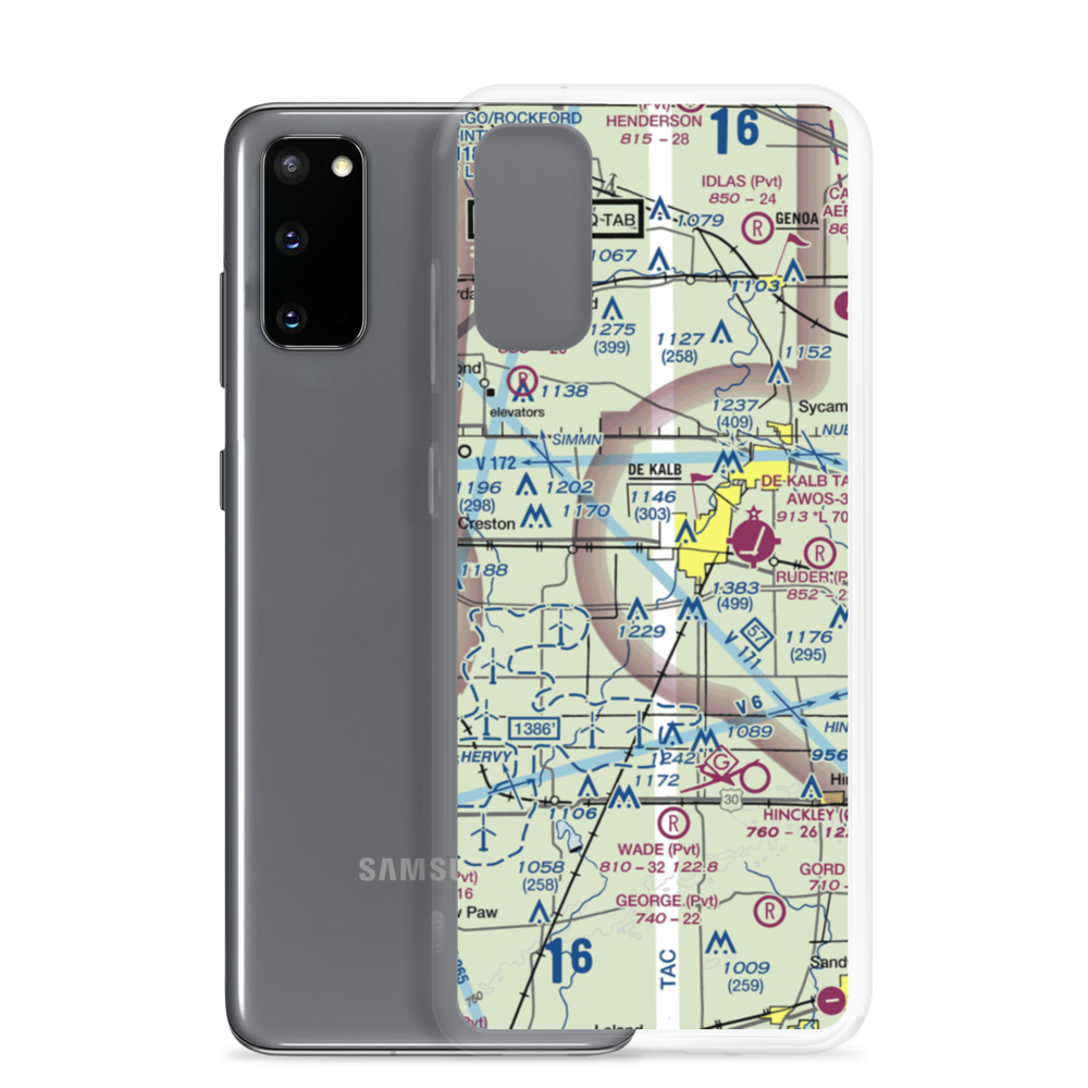 Uncle Chuck's Airport (IS80) VFR Sectional Samsung Case Samsung Galaxy S20 model shown