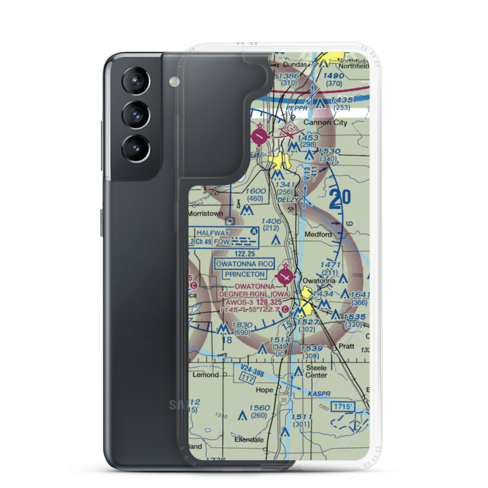 Underland Airstrip (6MN8) VFR Sectional Samsung Case Samsung Galaxy S21 model shown