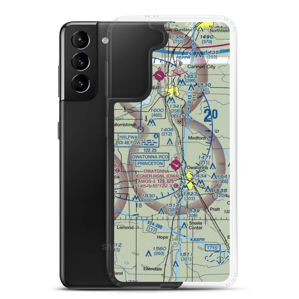 Underland Airstrip (6MN8) VFR Sectional Samsung Case Samsung Galaxy S21 Plus model shown