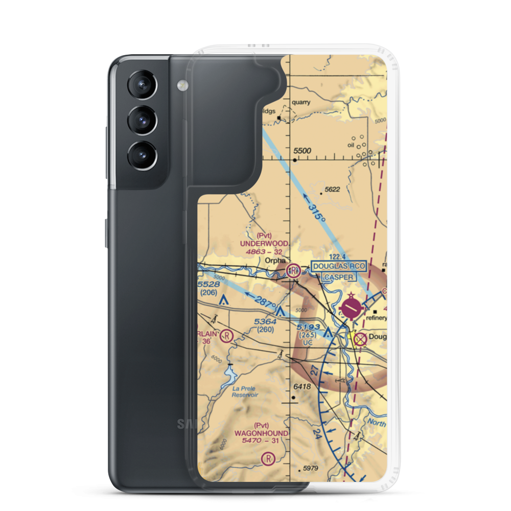 Underwood Airport (44WY) VFR Sectional Samsung Case Samsung Galaxy S21 model shown