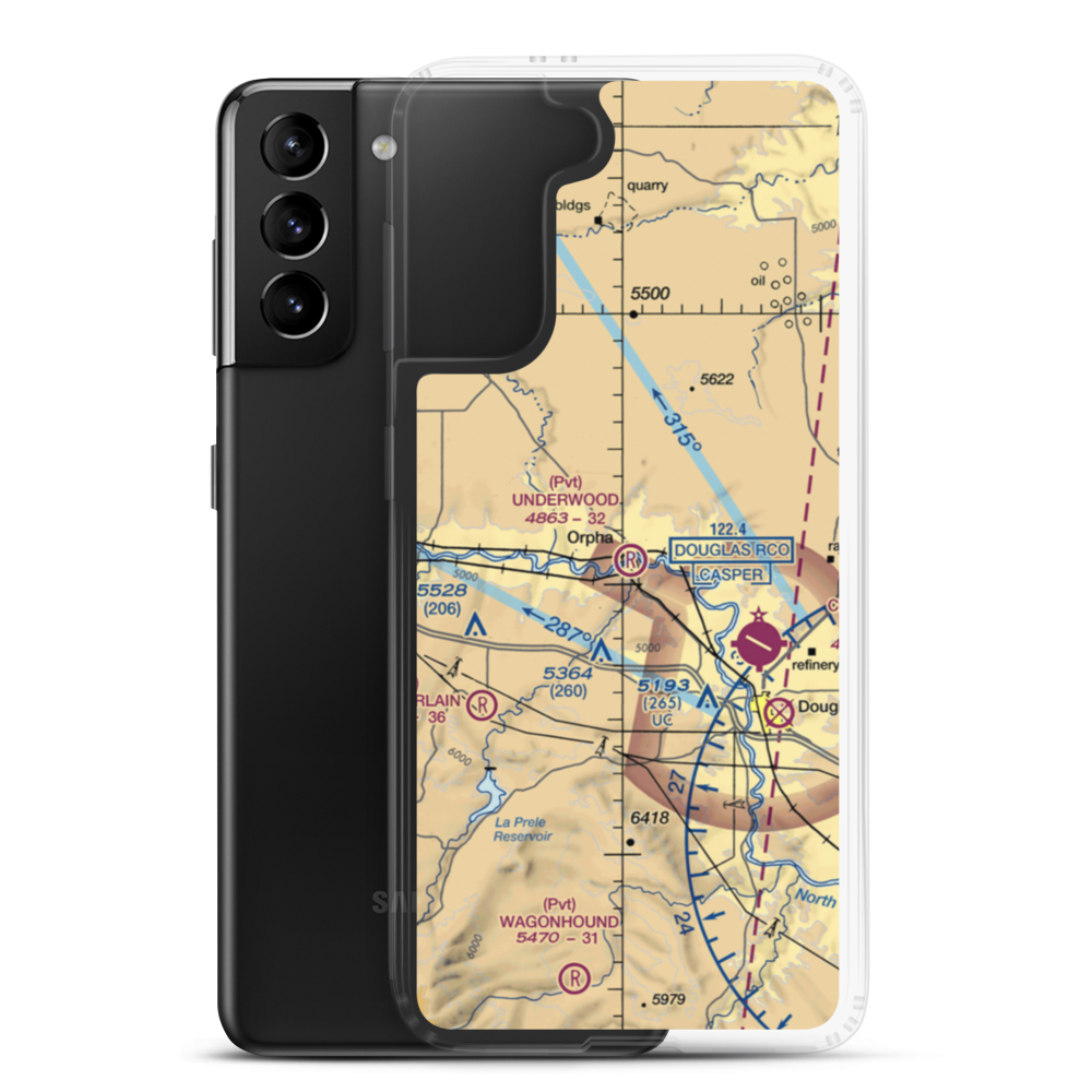 Underwood Airport (44WY) VFR Sectional Samsung Case Samsung Galaxy S21 Plus model shown