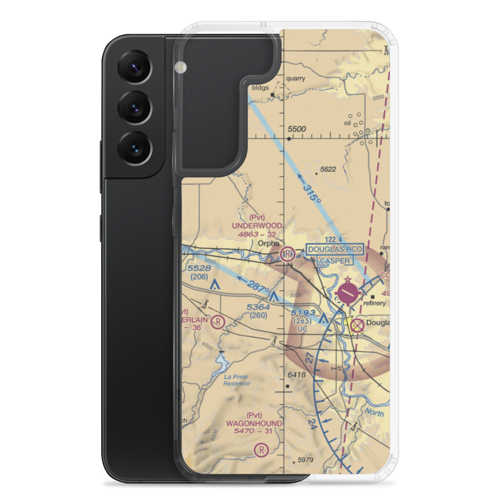 Underwood Airport (44WY) VFR Sectional Samsung Case Samsung Galaxy S22 Plus model shown