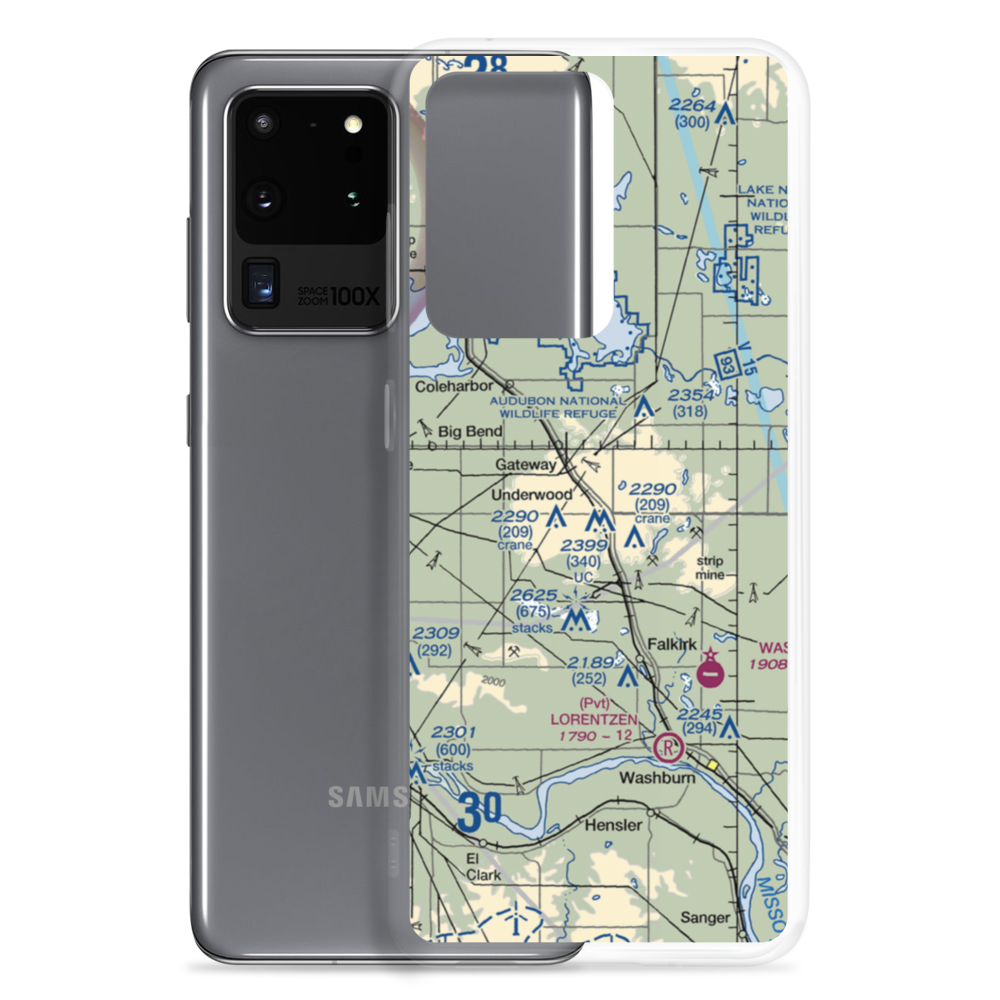 Underwood Airport (ND44) VFR Sectional Samsung Case Samsung Galaxy S20 Ultra model shown