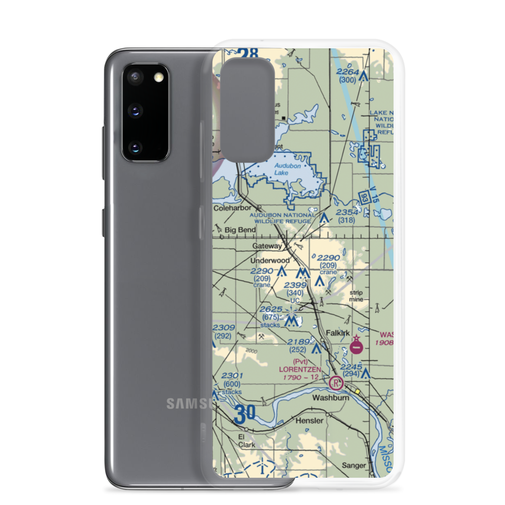 Underwood Airport (ND44) VFR Sectional Samsung Case Samsung Galaxy S20 model shown