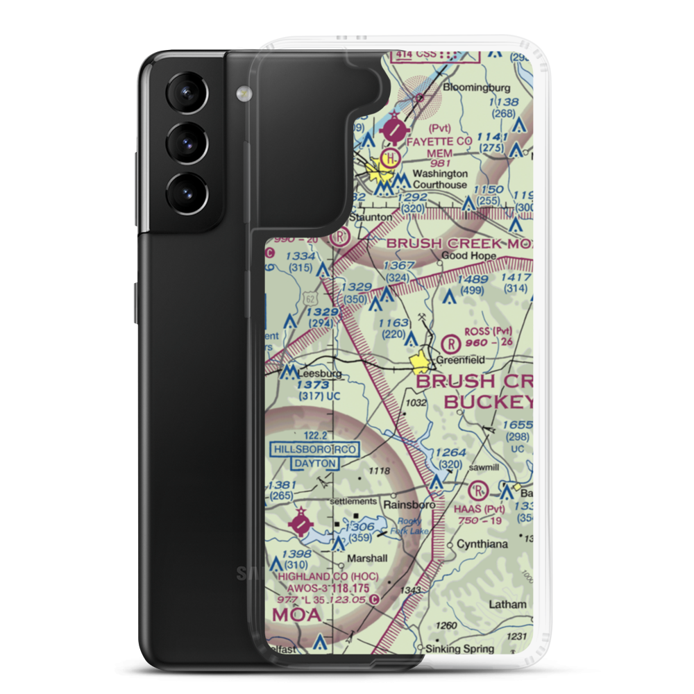 Unger Field (0OI2) VFR Sectional Samsung Case Samsung Galaxy S21 Plus model shown