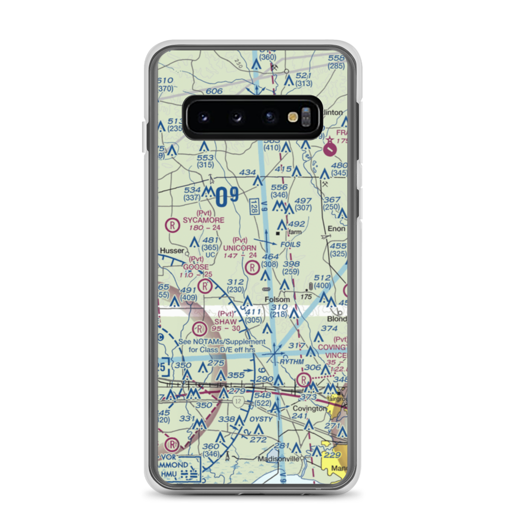 Unicorn Airport (LA26) VFR Sectional Samsung Case Samsung Galaxy S10 model shown