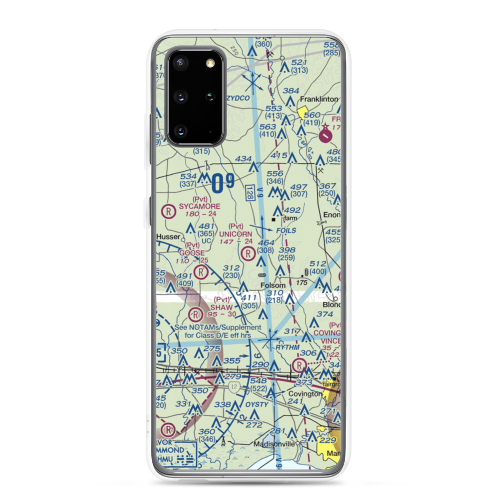 Unicorn Airport (LA26) VFR Sectional Samsung Case Samsung Galaxy S20 Plus model shown