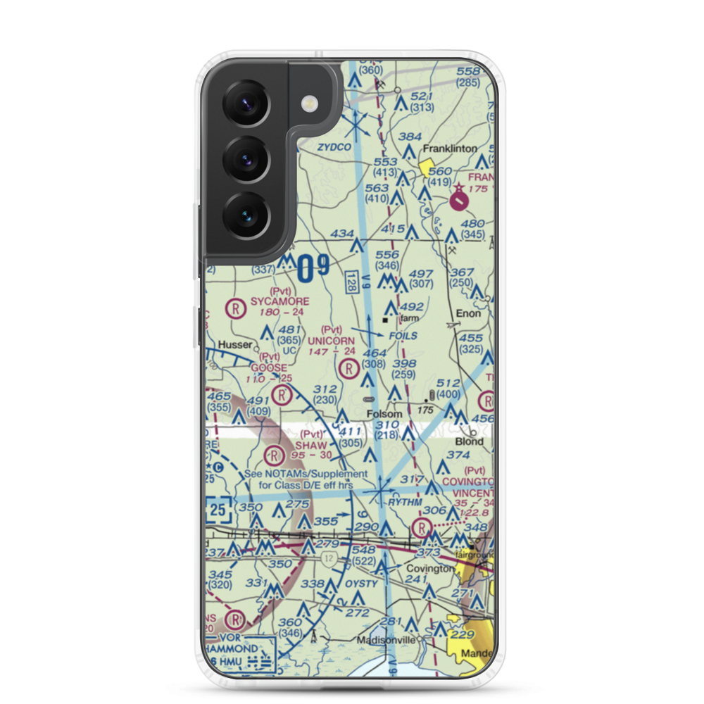 Unicorn Airport (LA26) VFR Sectional Samsung Case Samsung Galaxy S22 Plus model shown