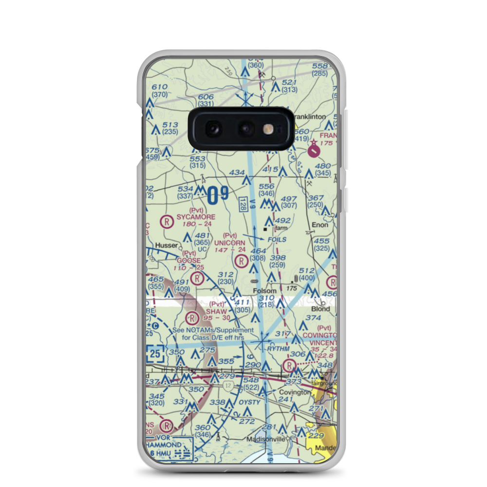 Unicorn Airport (LA26) VFR Sectional Samsung Case Samsung Galaxy S10e model shown