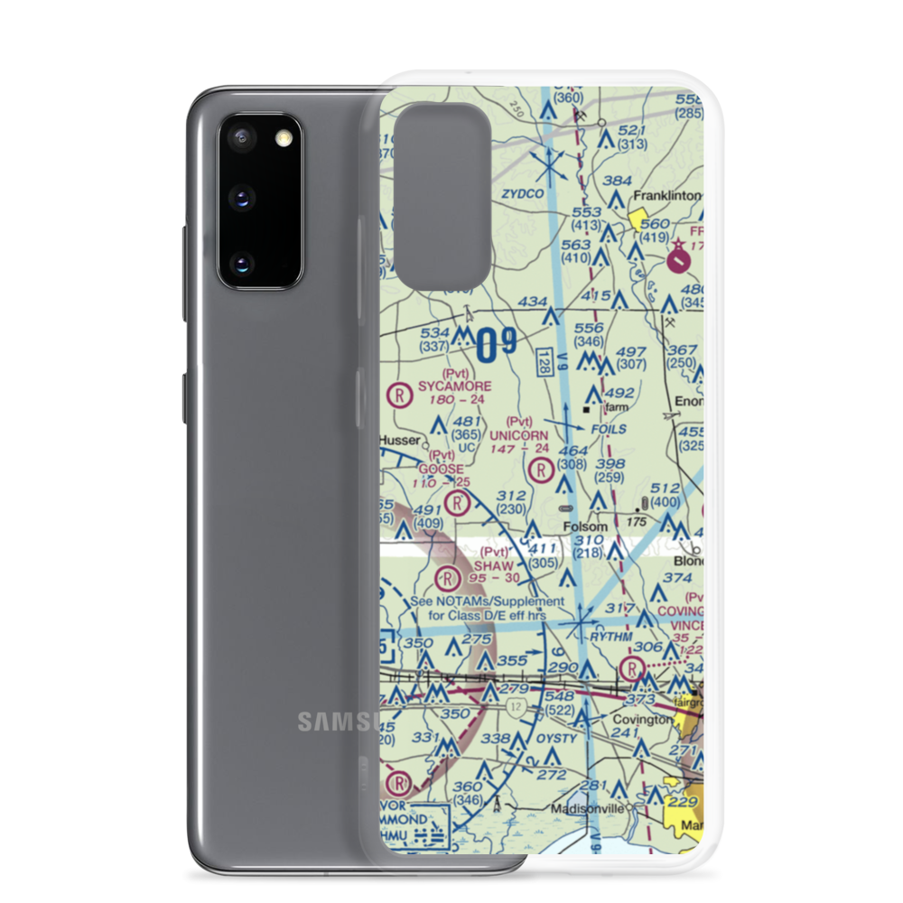 Unicorn Airport (LA26) VFR Sectional Samsung Case Samsung Galaxy S20 model shown