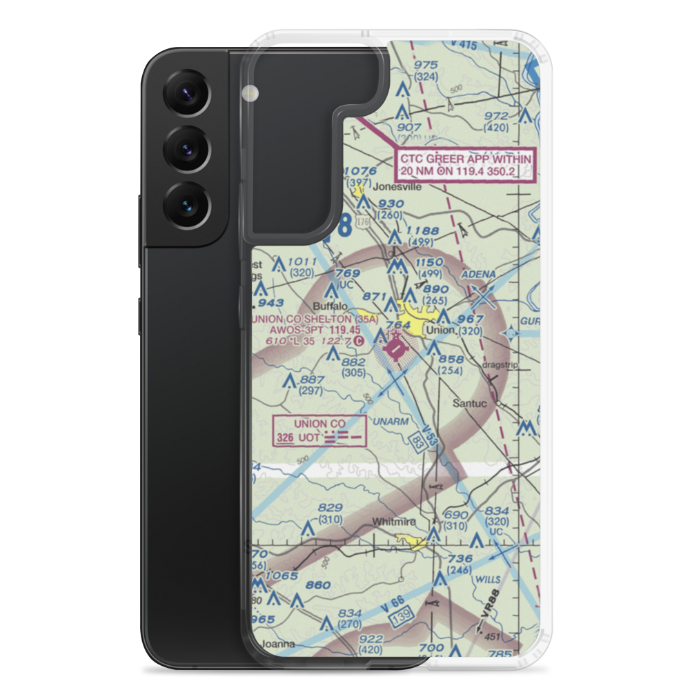 Union County, Troy Shelton Field (35A) VFR Sectional Samsung Case Samsung Galaxy S22 Plus model shown