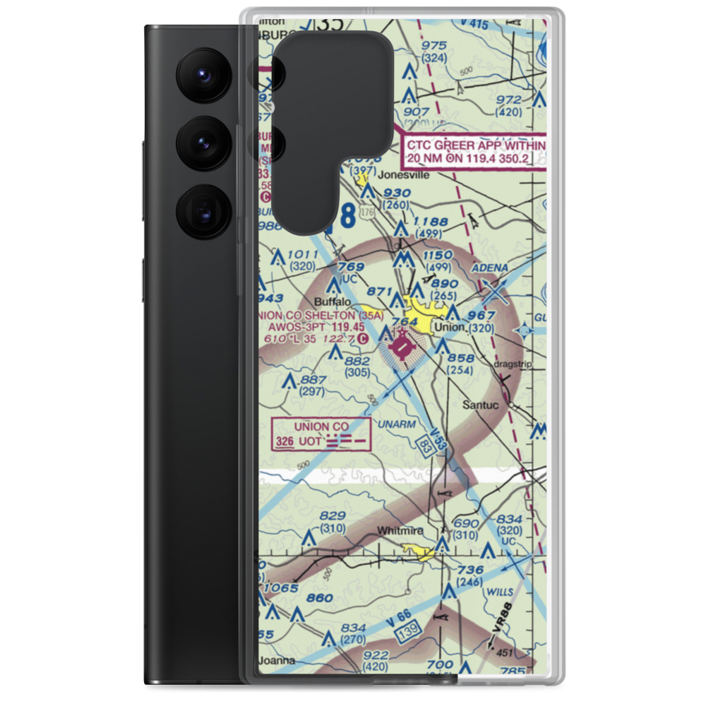 Union County, Troy Shelton Field (35A) VFR Sectional Samsung Case Samsung Galaxy S22 Ultra model shown