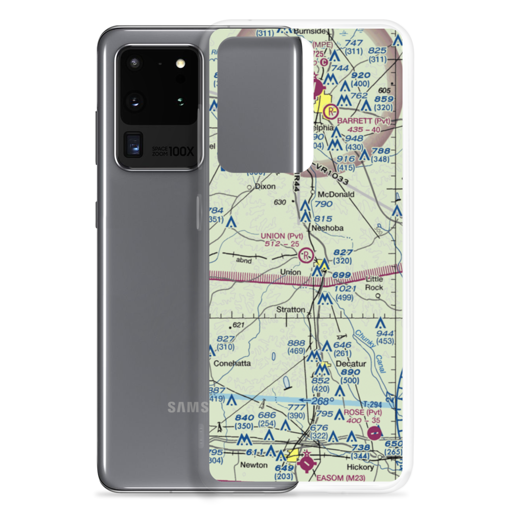 Union Municipal Airport (3MS9) VFR Sectional Samsung Case Samsung Galaxy S20 Ultra model shown