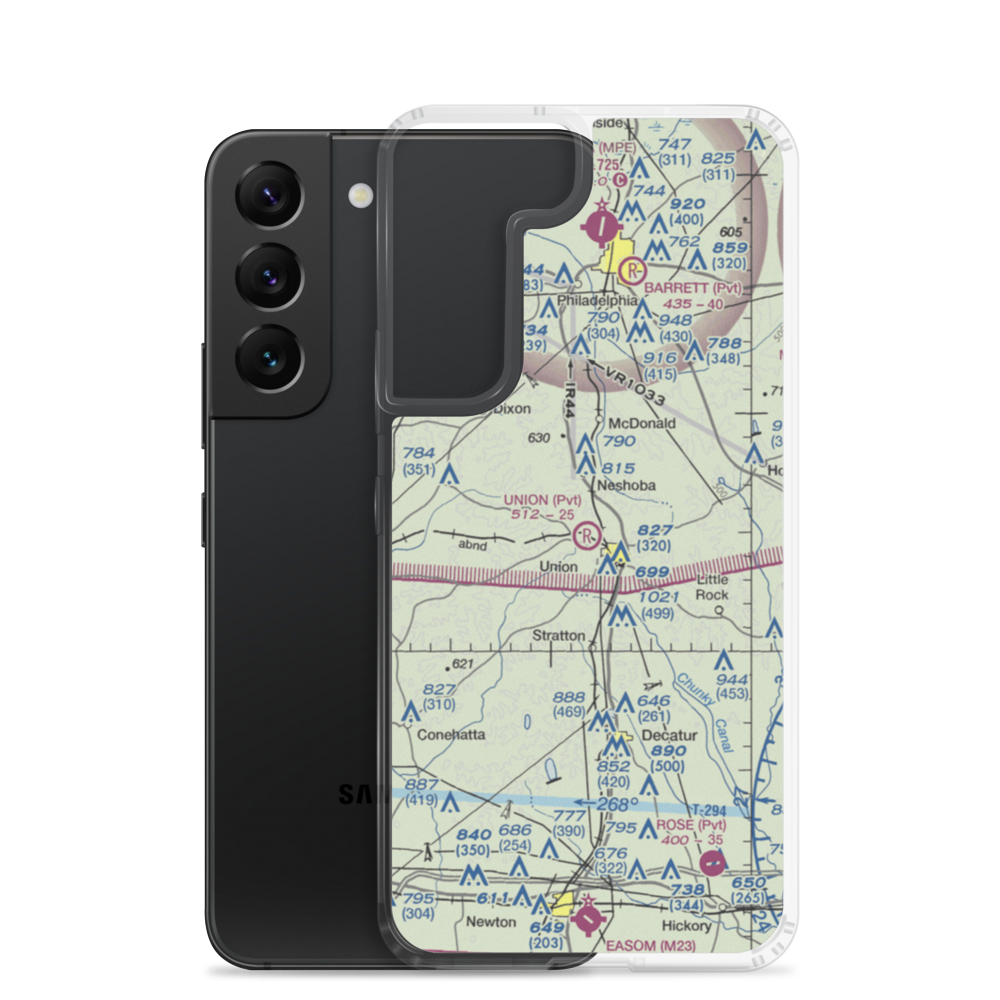 Union Municipal Airport (3MS9) VFR Sectional Samsung Case Samsung Galaxy S22 model shown