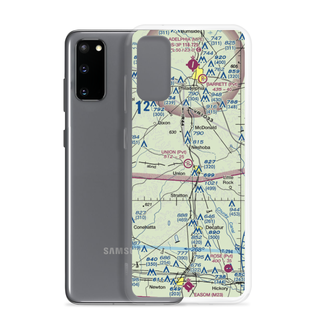 Union Municipal Airport (3MS9) VFR Sectional Samsung Case Samsung Galaxy S20 model shown