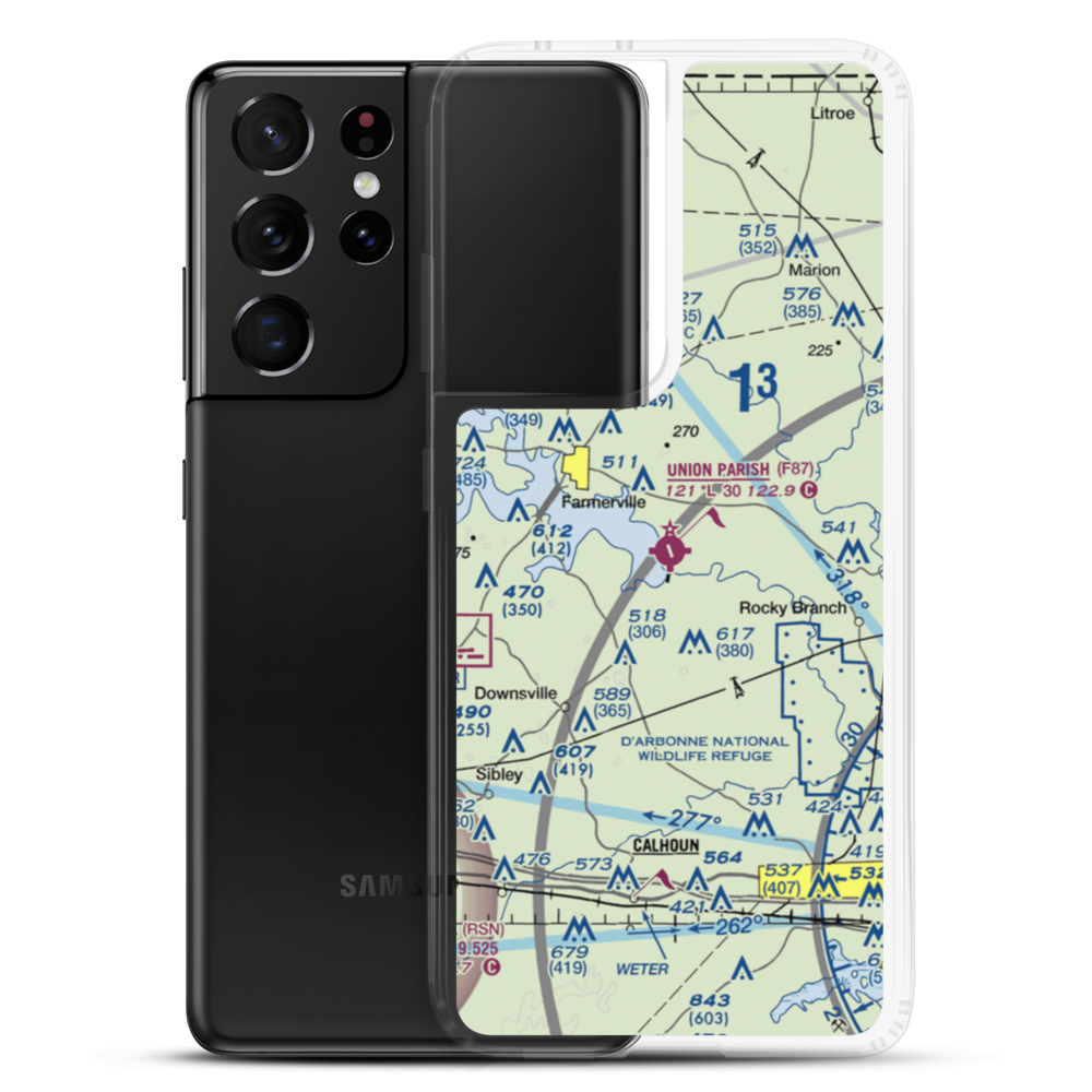 Union Parish Airport (F87) VFR Sectional Samsung Case Samsung Galaxy S21 Ultra model shown