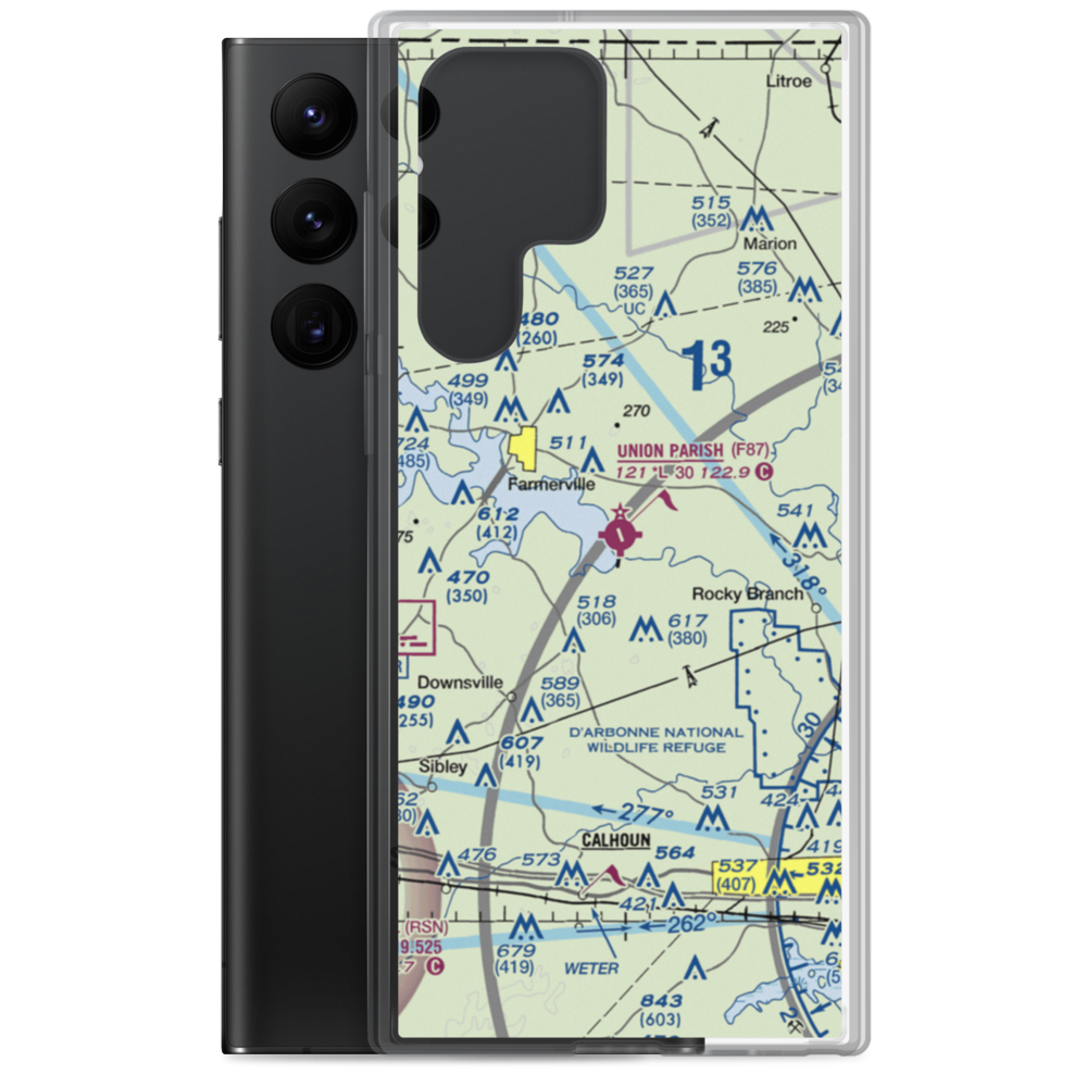 Union Parish Airport (F87) VFR Sectional Samsung Case Samsung Galaxy S22 Ultra model shown