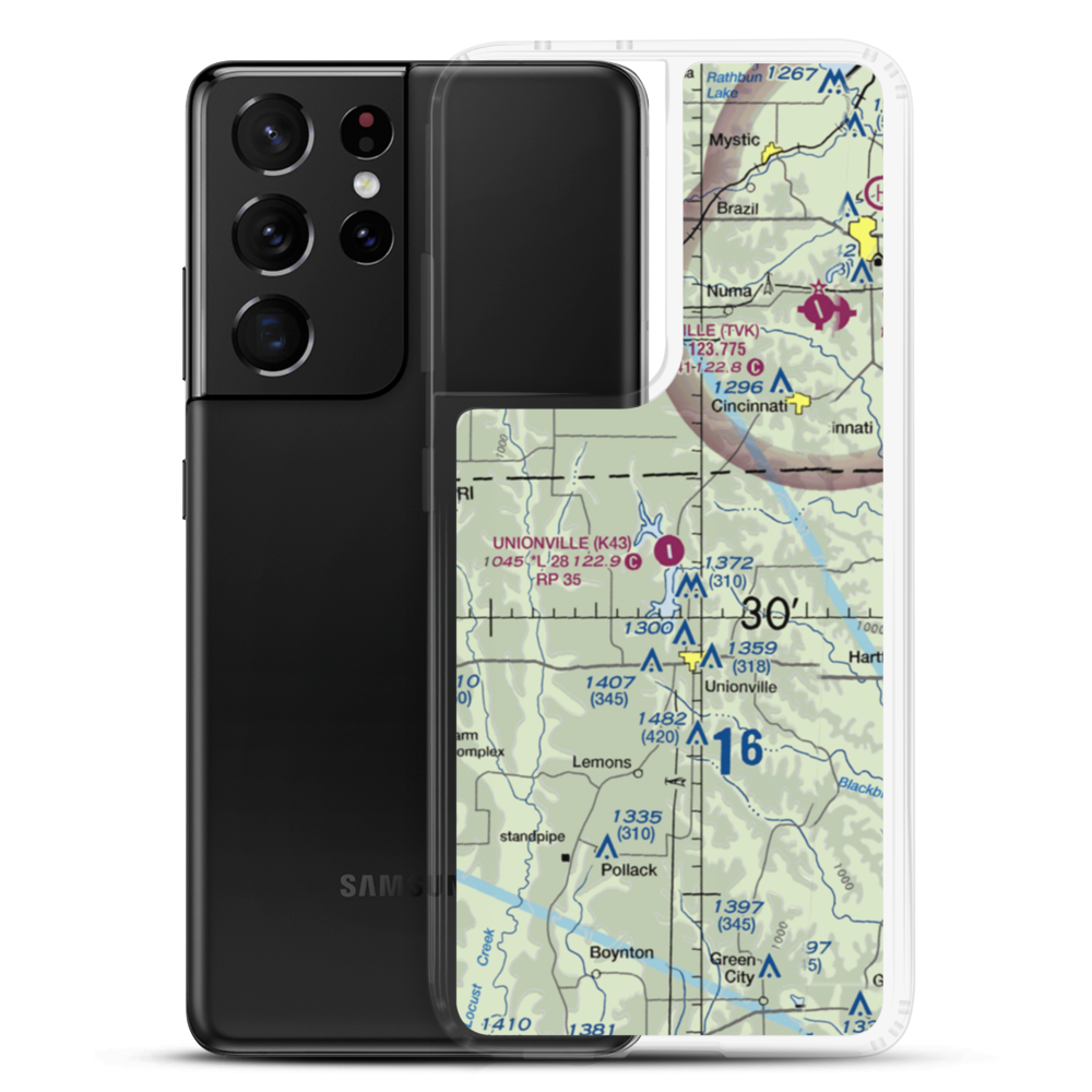 Unionville Municipal Airport (K43) VFR Sectional Samsung Case Samsung Galaxy S21 Ultra model shown