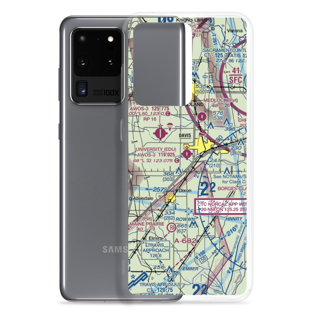 University Airport (EDU) VFR Sectional Samsung Case Samsung Galaxy S20 Ultra model shown