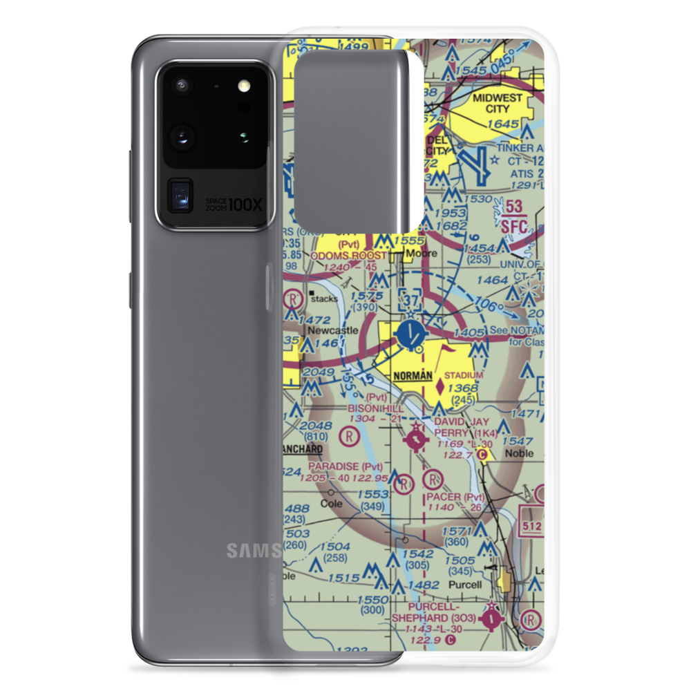 University of Oklahoma Westheimer Airport (OUN) VFR Sectional Samsung Case Samsung Galaxy S20 Ultra model shown
