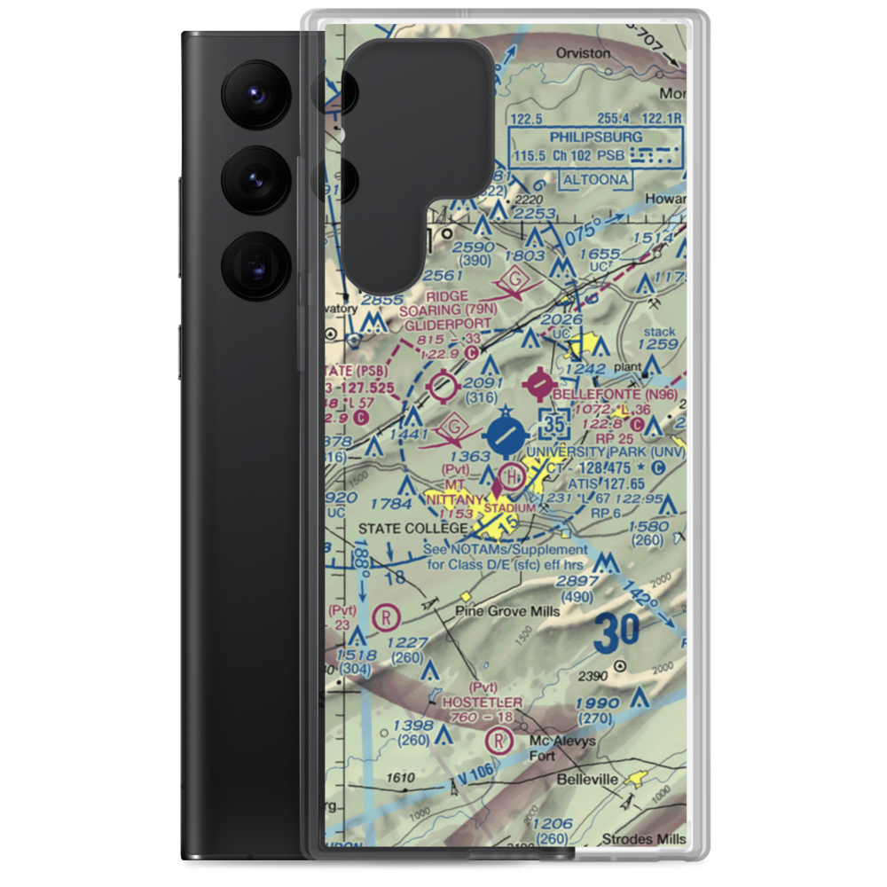 University Park Airport (UNV) VFR Sectional Samsung Case Samsung Galaxy S22 Ultra model shown
