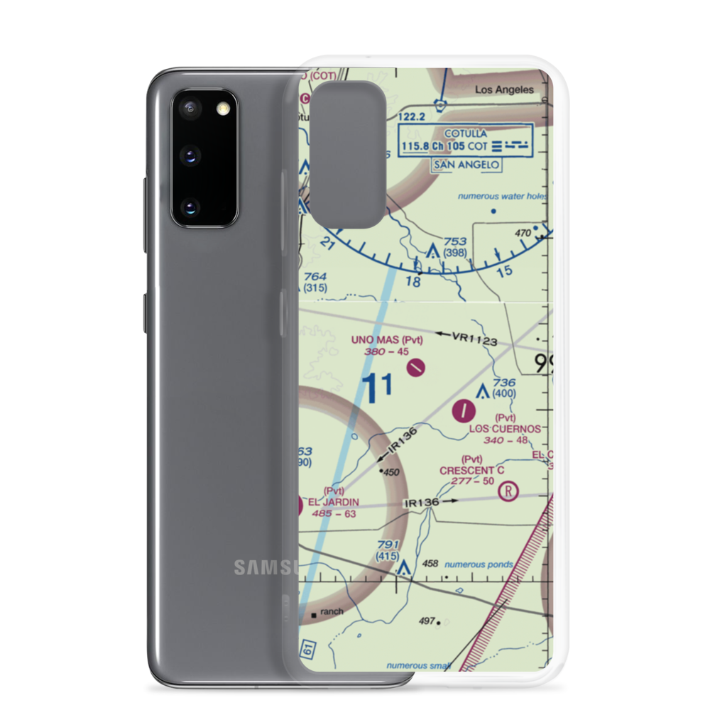 Uno Mas Ranch Airport (5TS1) VFR Sectional Samsung Case Samsung Galaxy S20 model shown