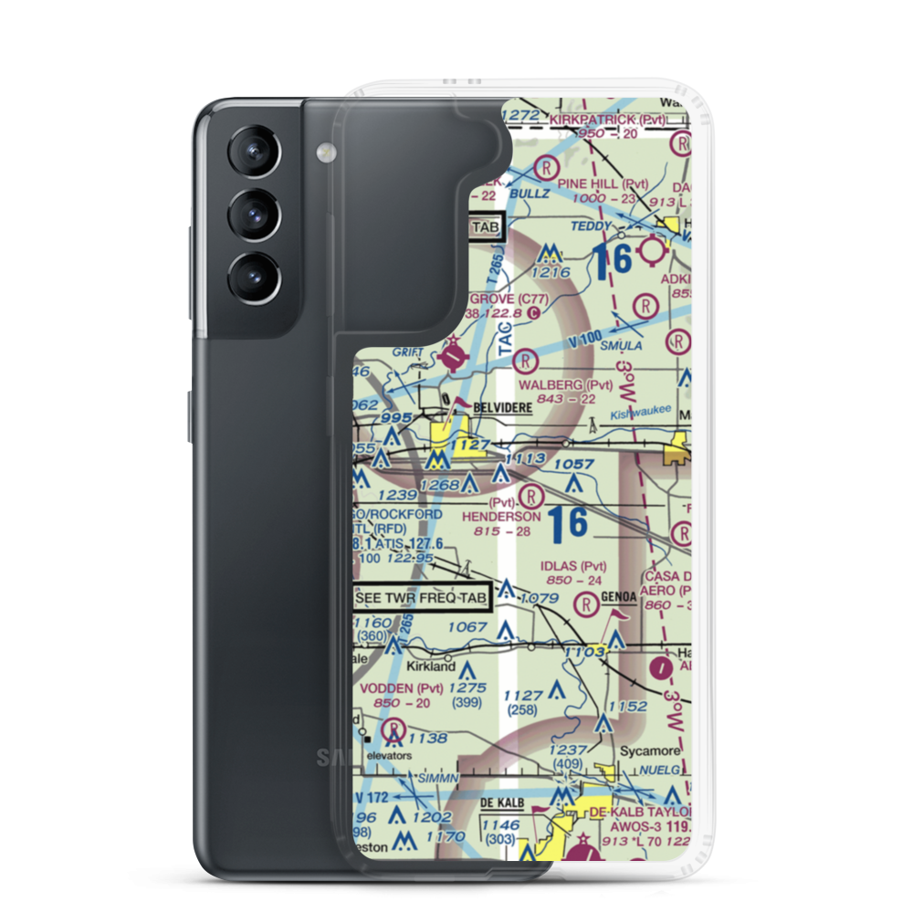 Untied Acres Airport (IS83) VFR Sectional Samsung Case Samsung Galaxy S21 model shown