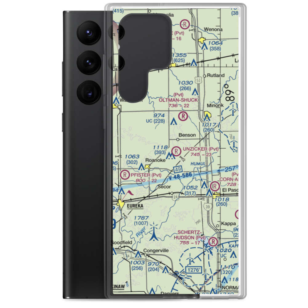 Unzicker Airport (4IL9) VFR Sectional Samsung Case Samsung Galaxy S22 Ultra model shown