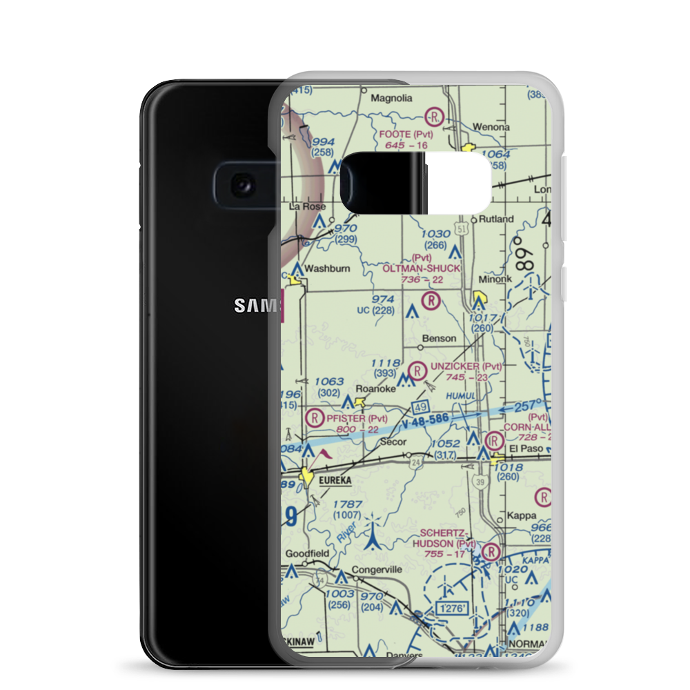 Unzicker Airport (4IL9) VFR Sectional Samsung Case Samsung Galaxy S10e model shown